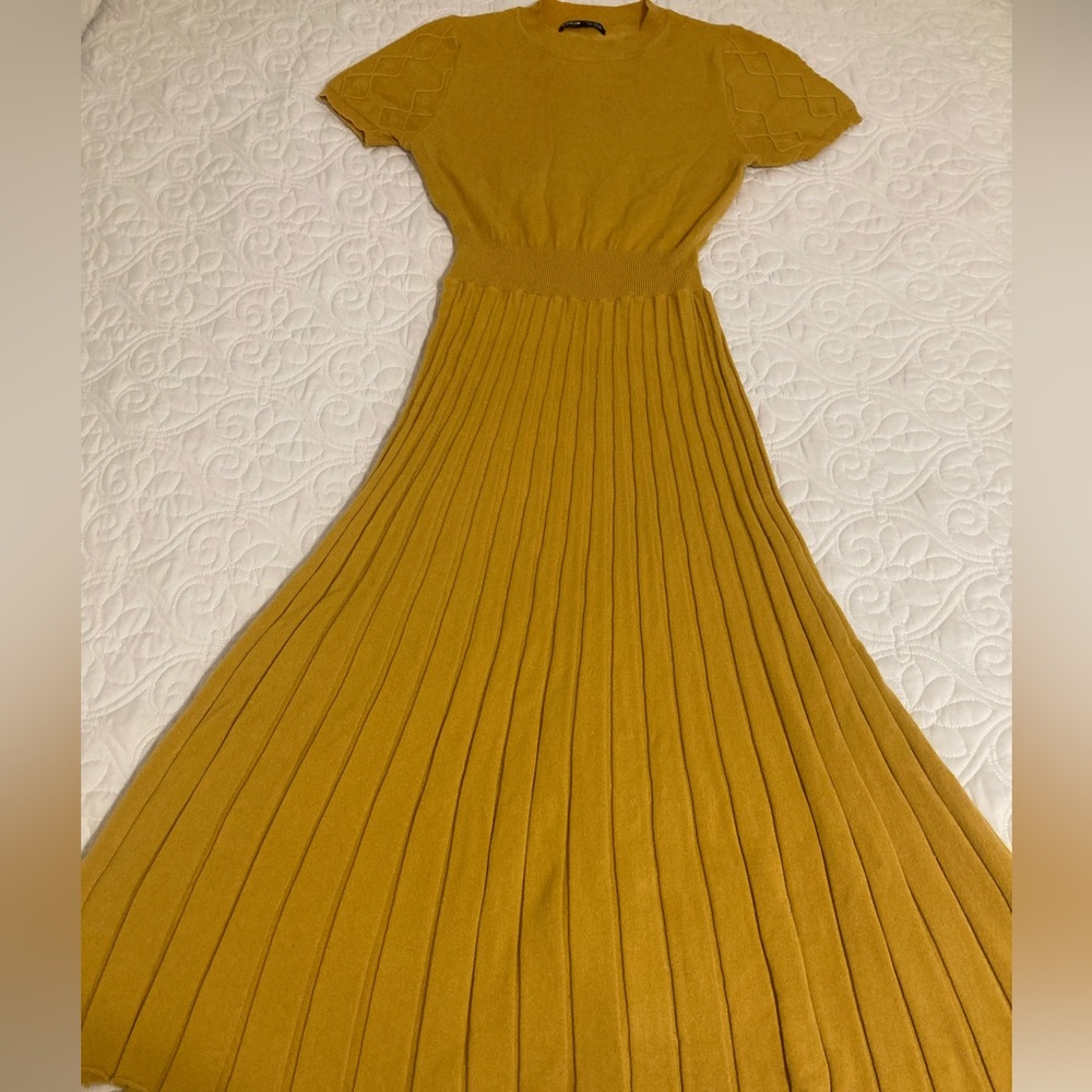 SHEIN S mustard sweater dress